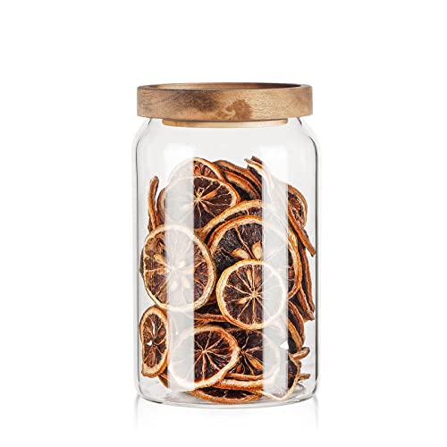 Labina Glass Jar with Wood Lid, Airtight Kitchen Storage Canister - image 8