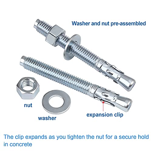 Anrik 1/4 inch x 2-1/4 inch - 20 Pieces Wedge Anchor Zinc Plated Heavy Duty Fastener for Concrete by ANRIK - Image 3