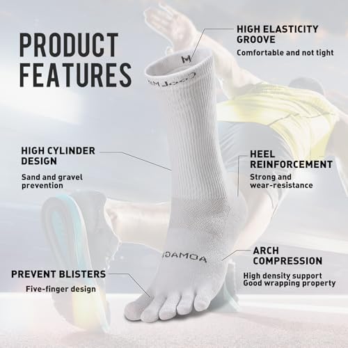 Toe Socks Liner Crew Socks for Men Women Cool-max Running Socks 3 Pairs Five Finger Socks3