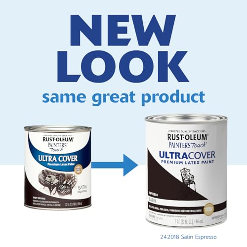 Rust-Oleum 242018 Painter's Touch Latex Paint, Quart, Satin Espresso, 1 Quarts, (Pack of 1) by Rust-Oleum - Used condition - US$16.69