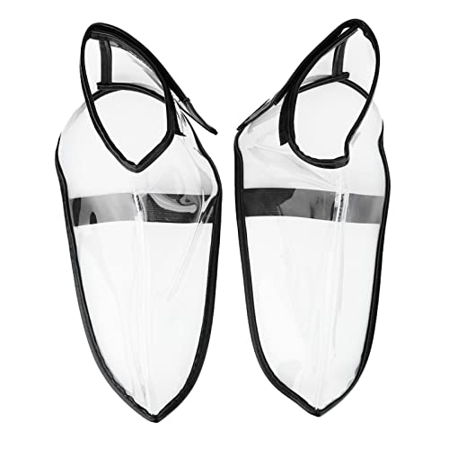 Folding Barber Shoes Cover,ANGGREK Barber Shoes Cover Salon Hairdressing Shoes Cover Transparent Shoes Cover for Massage Stores Spas(M)