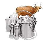 Vexorium Rechargeable Pulsation Milking Machine for Goats and Cows, Battery Powered Milker with Automatic Stop, Nipple Protection, Portable Electric Milking Device for Small Farms,Cattle,3L