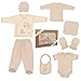 Huanger Ipeksi Baby Neugeborenen Baby Set 100% natürliche Baumwolle Erstausstattung Erstlingsausstattung Ausstattung Unisex Kleidung Geschenkset Babyausstattung mit 8 Teilig für Babys 0-4 Monate