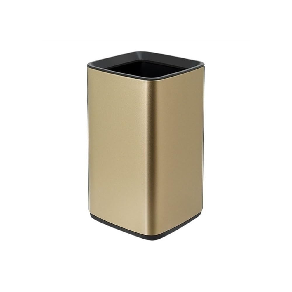 Waste Paper Basket otwarty metalowy kosz na śmieci z wyjmowanym koszem na śmieci, kwadratowy kosz na śmieci o pojemności 3,1 l, do użytku komercyjnego w salonie, biurze lub hotelu (kolor szampański