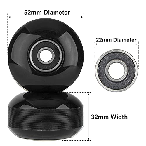 Nonmon 4Pcs 52Mm 95A Skateboard Wheels With Bearings, Street Wheels Skateboards Tricks Cruiser #TOP4