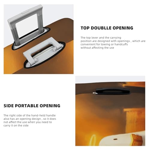 Cute White Ghost With A Glowing Halo Elastic Travel Luggage Covers Dustproof Scratch-Resistant Suitcase Protector Fit 22-24 Inch3