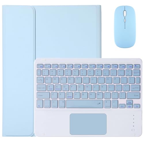 Clavier Bluetooth iPad Pro 13 M4 2024 avec étui bleu glacier et souris