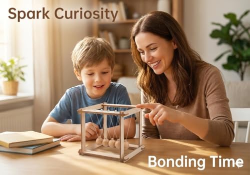 Image of Newton's Pendulum DIY Science Experiment Kit for Kids | STEM Educational Wooden Toy | Physics Learning Model | School Project & Gift for Boys & Girls (8+ Years) (Newton's Pendulum)