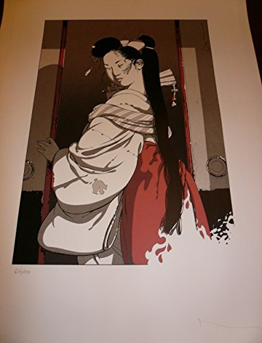 Affiche Michetz N°11 sérigraphie signée 50x70 contre les murs blancs vides