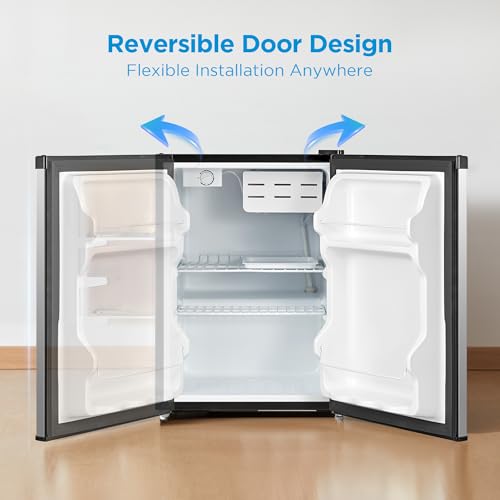 Image of Midea WHS-87LSS1 Refrigerator, 2.4 Cubic Feet, Stainless Steel
