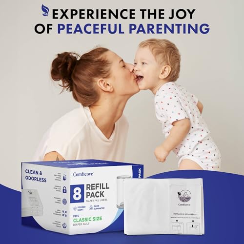 Image of Comficove Refills Compatible with DEKOR CLASSIC Diaper Pails | 8 Pack | Extra Thick Diaper Pail Refill Liners | Fresh Scent | Easy to Replace and Dispose of Diaper Bag | Odorless Baby Diapers Disposal