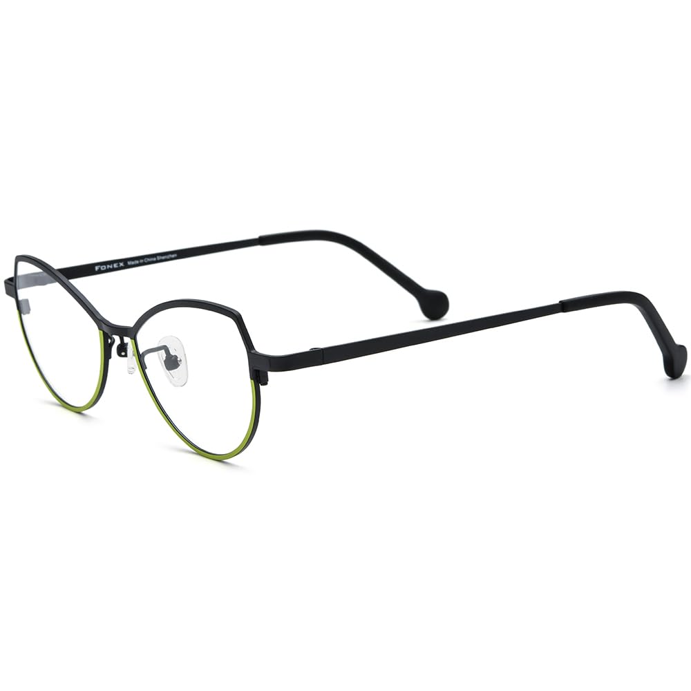 FONEX Colorful Pure Titanium Glasses Frame Women Retro Round Eyeglasses