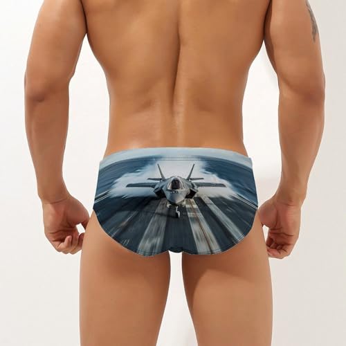 F-35 Fighter Jet U.S Air Force Men's Swimsuit Brief Quick Dry Bikini Swimwear Bathing Suit Beach Swimming Trunks4