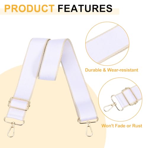 Image of PATIKIL 55in Purse Straps Replacement Crossbody, Bag Straps Crossbody Universal Adjustable Canvas for Purses Handbags Guitar, White