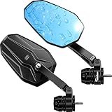 Kaedear(カエディア) バイク ミラー バイクミラー 折りたたみ 10mm 8mm 左右セット 汎用 ブルーレンズ アルミニウム合金 車検対応 ブラックアルマイト 超撥水/視界クリア/眩しさ軽減/CNC防錆/ワイドビュー/多角度調整 シックスビジョン KDR-RM202 (ステルスミラー/エクスエンド(ホンダ/ヤマハ/スズキ/M6))