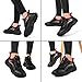 Treesky Non Slip Work Shoes for Women in Food Service - Slip Resistant, Comfortable & Lightweight Sneakers, Suitable for Restaurant, Kitchen & Nursing Crews (Black & Red, Size 7.5)