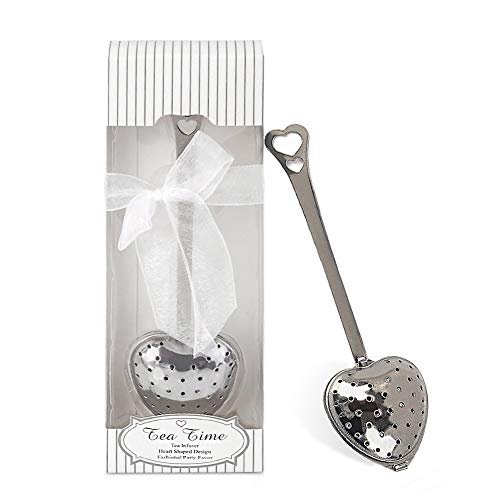 dngcity Wedding Favor Tea Time Heart Shaped Tea Infuser Spoon Set of 20