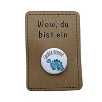Anstecker Großer Bruder Dino | mit Sicherheitsnadel | 32mm | Geschenk großer Bruder | Schwangerschaft ankündigen | Geschenk zur Geburt | Geschenk Geschwister