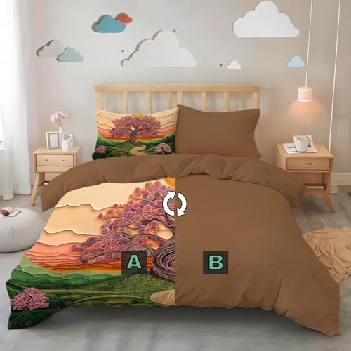 Housse de couette plantes abstraites pour créer un cocon vert pastel junior