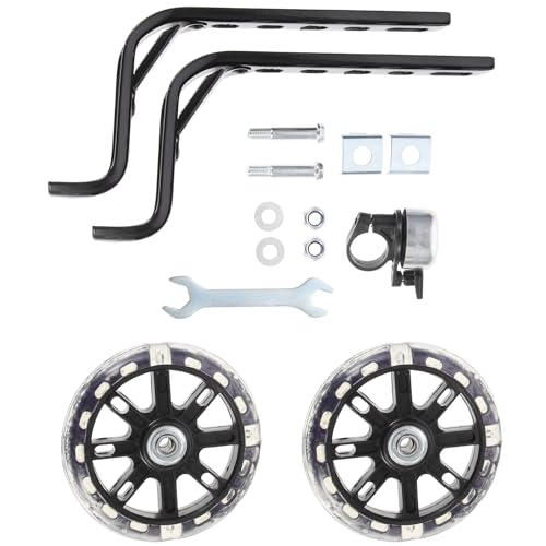 Set de ruedas de entrenamiento para bicicleta GALPADA con ruedas reemplazables y campana, negras, tamaño 1 pulgada