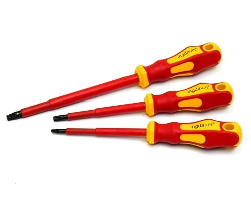 Tournevis Torx VDE TX isolé 1000 V – Tournevis électricien à l’unité ou en set – Conforme VDE/IEC – Pour installation électrique (T20, 30 & T40)