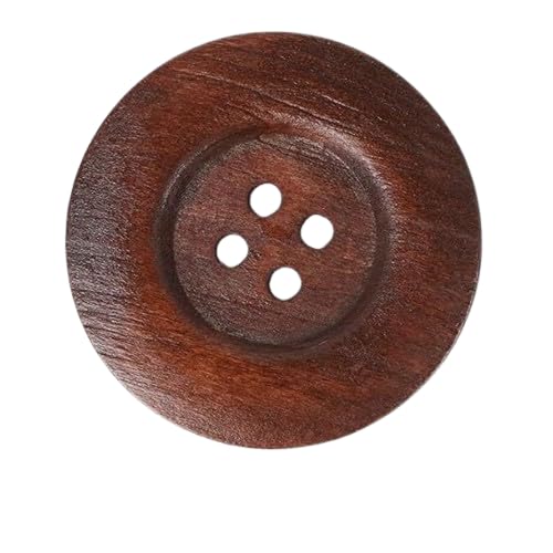 Bhavya Enterprises Craft Big Size 40mm(1 1/2") Brown Round Wood Buttons 4 Holes Craft Sewing Button (pack of 20 pcs)-image-2