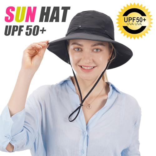 Image of USHAKE Head Net Hat, Safari Hat Sun Hat Bucket Hat with Hidden Net Mesh