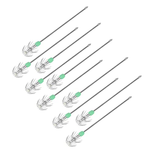 BROLEO Anzóis de polvo luminosos, 10 unidades. Gancho de polvo de camada dupla de aço inoxidável pol