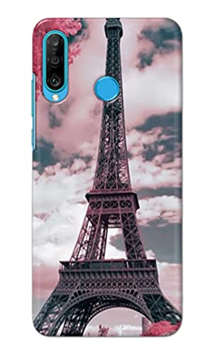 Image of Lovers Famous Place Eiffel Tower in Paris Hard Back Case Cover for Huawei P30 Lite /Nova 4e, Marie-L21BX, MAR-L01A, MAR-L21A, MAR-LX1A Back Cover -(J5) VNS2227