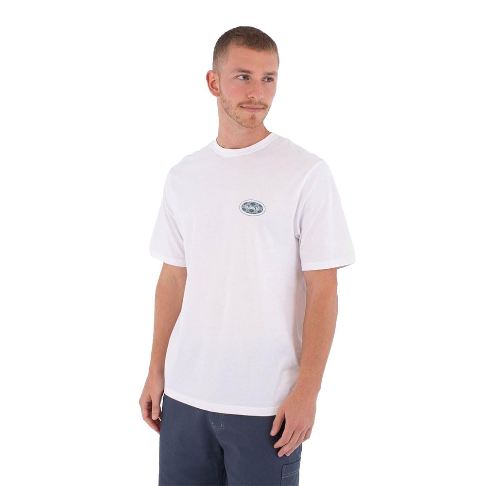 Hurley Mens Short Sleeve Printing Press Vasce T-Shirt, White, M EU