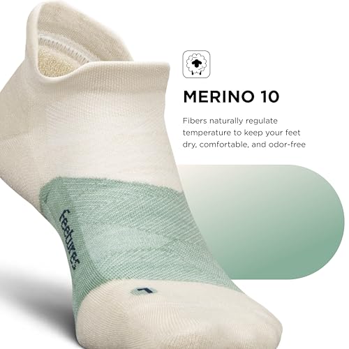 Image of Feetures Merino 10 Max Cushion No Show Tab Ankle Socks - Wool Socks for Women & Men - (1 Pair)