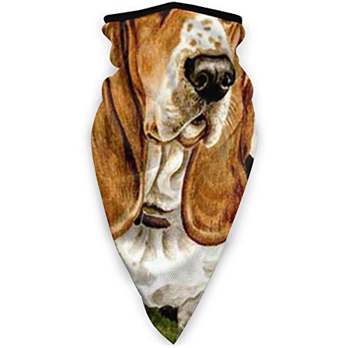 Basset Hound Multipurpose Neck Gaiter, Unisex Windproof Sports Mask Outdoor Scarf Neck Warmer Bandana Balaclava Headwear