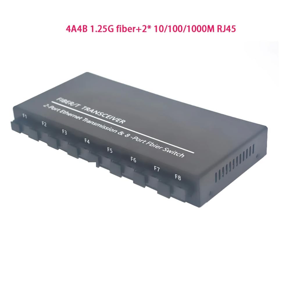 GOSER Commutateur Gigabit Ethernet Commutateur Fibre Optique 8 Ports Fibre SC 2 1000 M RJ45 Convertisseur SC de Qualité Industrielle 8F2E Pièces de Rechange Prise UE