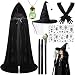 APLOS Witch Costume Women Adult Set with Cape, Hat, Cane