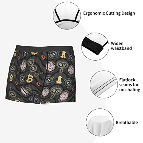 Men Bitcoin Pattern Boxer Briefs Moisture-Wicking Underwear4