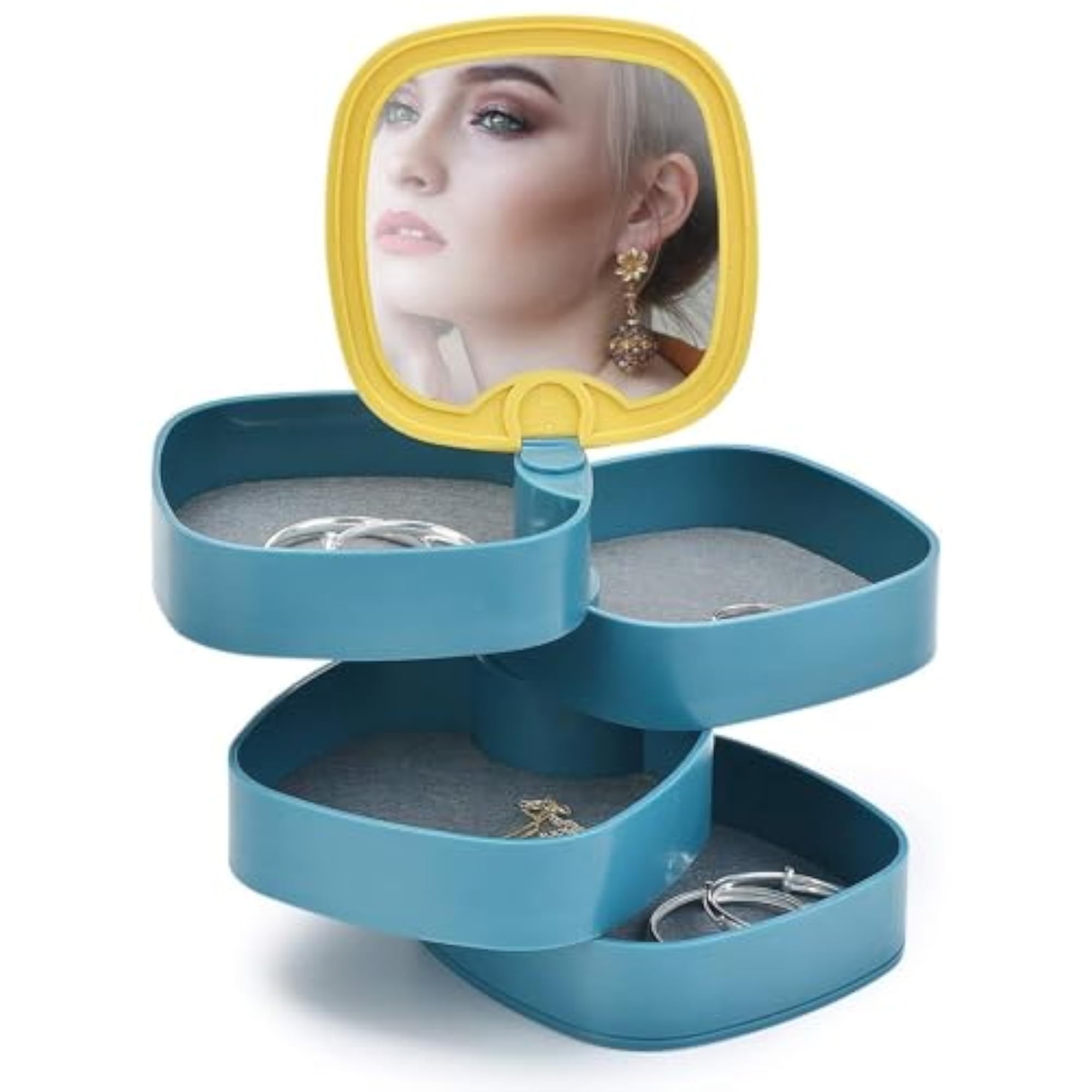 4 Layer Rotating Jewellery Box for Organizing Accessories