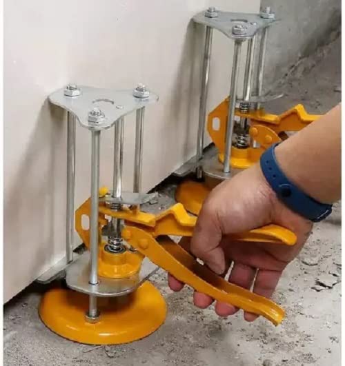 GODAVARI Tile Lifting Adjuster Positioner Leveler Non-Magnetic Precision Level,Wall Tile Leveling Lifter Top Height Metal PP Yellow,Wall Leveling System Ceramic Tile Locator Tools for Floor(18 cm) 2
