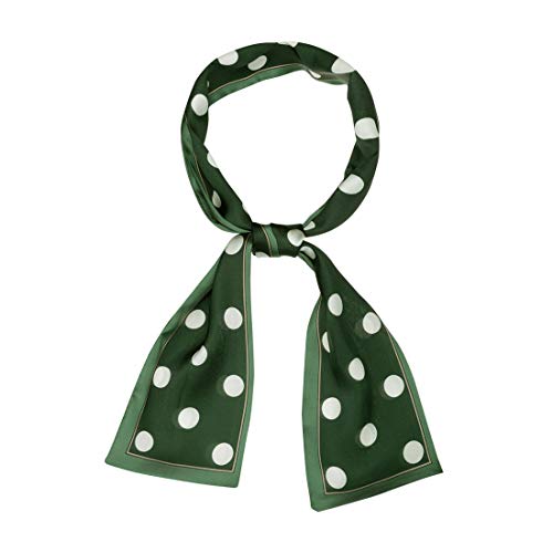 Allegra K 50s Ribbon Skinny Scarf Lovely Polka Dots Pattern for Bags Hair Band Neck Wraps