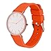 WOCCI 19mm Silicone Watch Band with Rose Gold Buckle, Soft Rubber Replacement Straps with Quick Release (Orange)