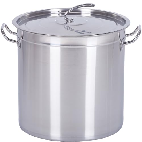 HOOZ Casserole à soupe - Pot à soupe de 15 à 270 litres en acier inoxydable - Idéal pour tous les types de cuisinières et grandes cuisines - Ensemble de...