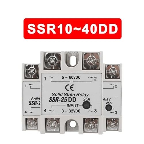 Relais monophasé SSR-25DD coque blanche isolante haute performance 5-60VDC