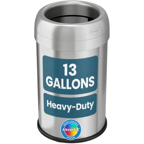 iTouchless 13 Gallon / 50 L Deodorizer Open Top Trash Can and Recycle Bin