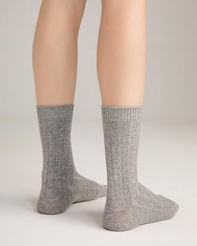 State Cashmere Unisex Ribbed Socks 100% Pure Cashmere Super Soft Bed Cuff Socks3