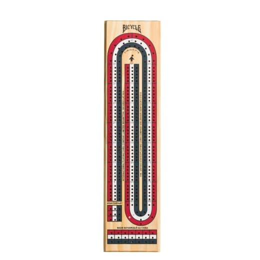 Bicycle 3-Track Color Coded Wooden Cribbage Board Games