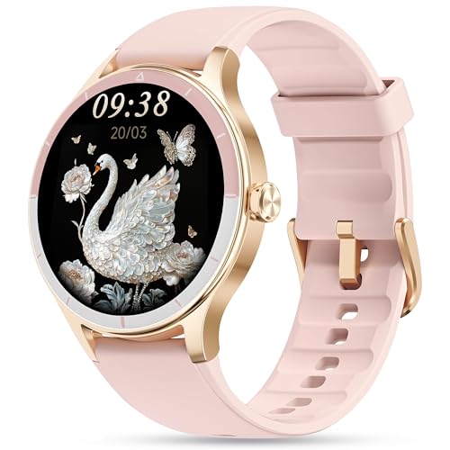 Image of Smart Watch for Women, Ladies & Men, 1.27'' Fitness Watch [41mm case] with Call Receive /Dial, Heart Rate /Stress /Sleep Monitor, AI Voice, IP68 Waterproof Smartwatch with Calculator, Calendar, Games
