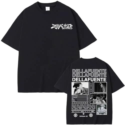 Genérico Rapero Camiseta Dellafuente Unisex Estampada De Manga Corta con Escote Redondo, Adecuada para Uso Diario con Estilo Urbano (1 M)