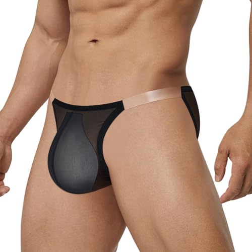 Men's Sexy Briefs mesh Underwear Low Rise Bikini for Men mens see through underwear3