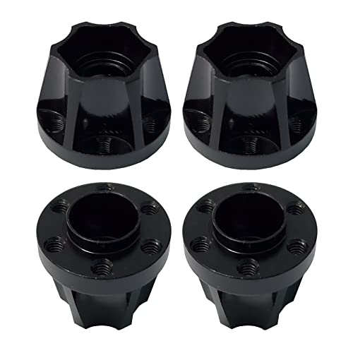 AMOGOT 4Pcs RC Metal 12mm Hex Wheel Hubs Adapters for 1.9/2.2inch Beadlock Wheel Rim Axial Scx10 Trx4 Wraith Gen7 Gen8 D90 CC01 1/10 RC Crawler (15mm)