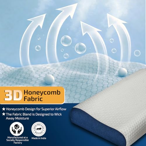 Image of amazon basics Memory Foam Contour Bed Pillow, Ergonomic Design with Adjustable Height, Breathable Washable Cover, Bed Pillow for Sleeping - 50 x 30 x 10 cm (White)
