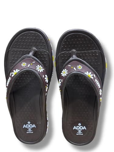 Image of ADDA MY TIME-2 || Durable & Comfortable || EVA Sole || Lightweight || Fashionable || Super Soft || Outdoor Slipper || Sliders for Women (DK.BROWN, UK Footwear Size System, Adult, Women, Numeric, Medium, 7)